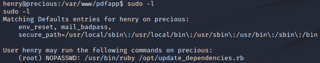 sudo -l output